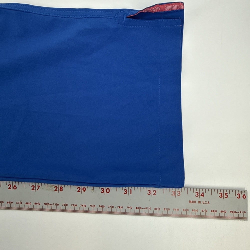 Med Couture Scrub Women's Small Tall Straight Leg Pull-on Pants Royal Blue - Picture 8 of 8